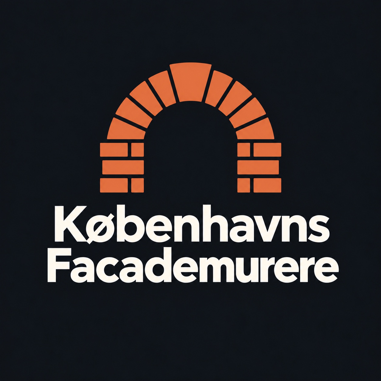 Københavns Facademureres logo med orange murstensbue